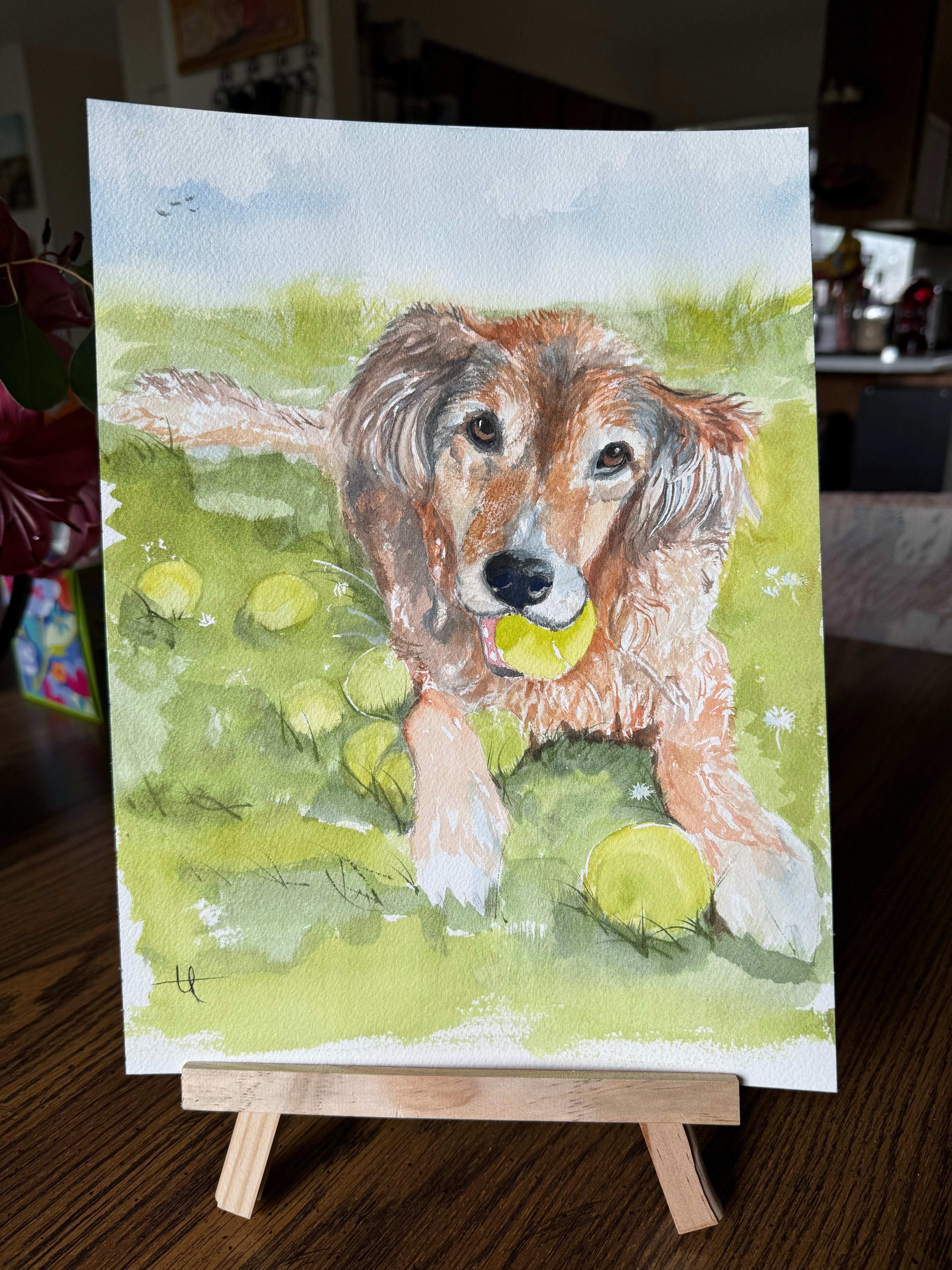Pet portrait 9x12 size