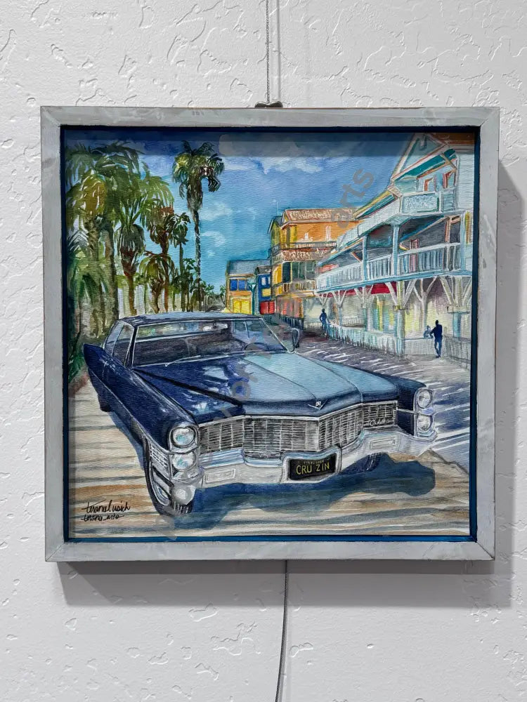 Cadillac cruising ￼ - watercolor