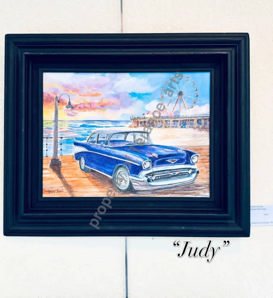 ORIGINAL watercolor painting ’Judy’ 1947 Chevrolet Bel Air - watercolor