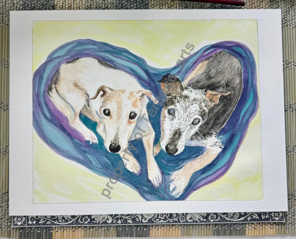 Pet portrait 9x12 size - watercolor