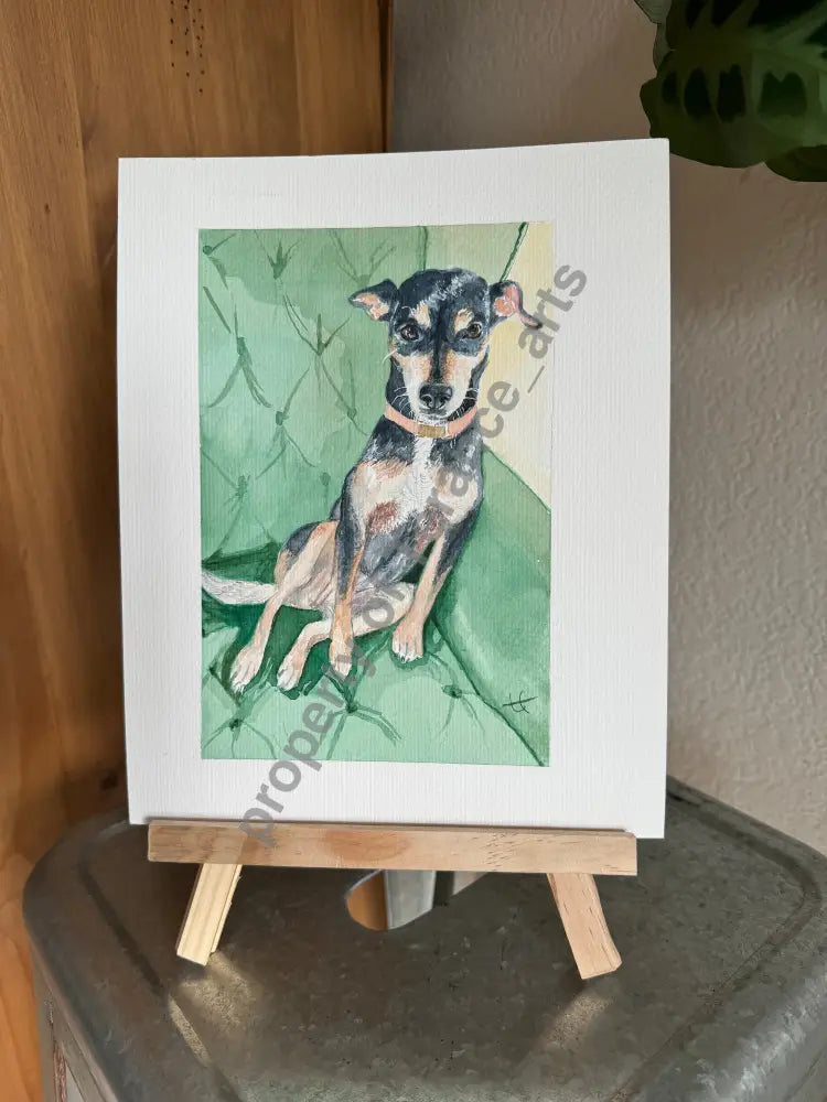 Pet portrait 9x12 size - watercolor